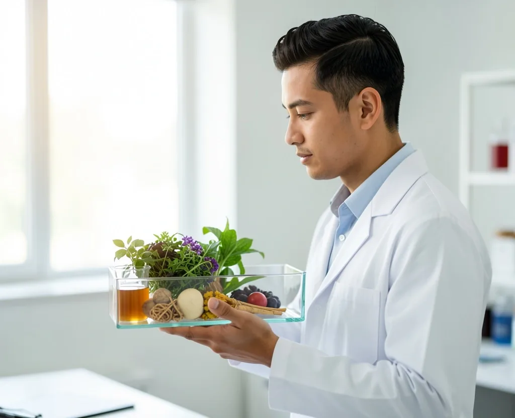 Traditional Indonesian herbal ingredients in modern lab setting